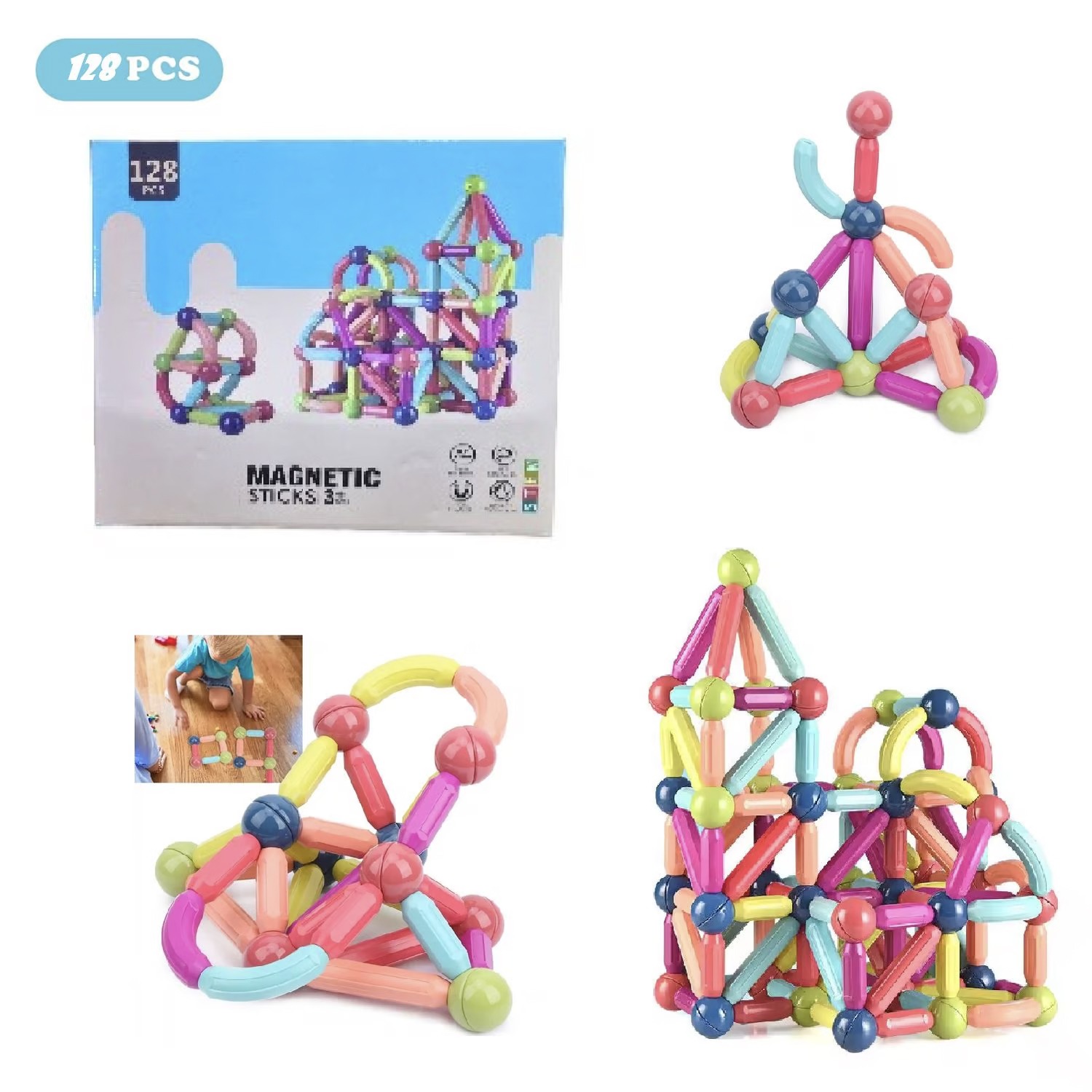 BLOQUE DIDACTICO MAGNETICO 148 PIEZAS